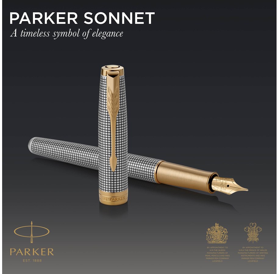 PARKER Sonnet Essentiel Füllfederhalter – Rot Mit Chrom-Akzenten, Mittlere Edelstahlfeder, In Geschenkbox
