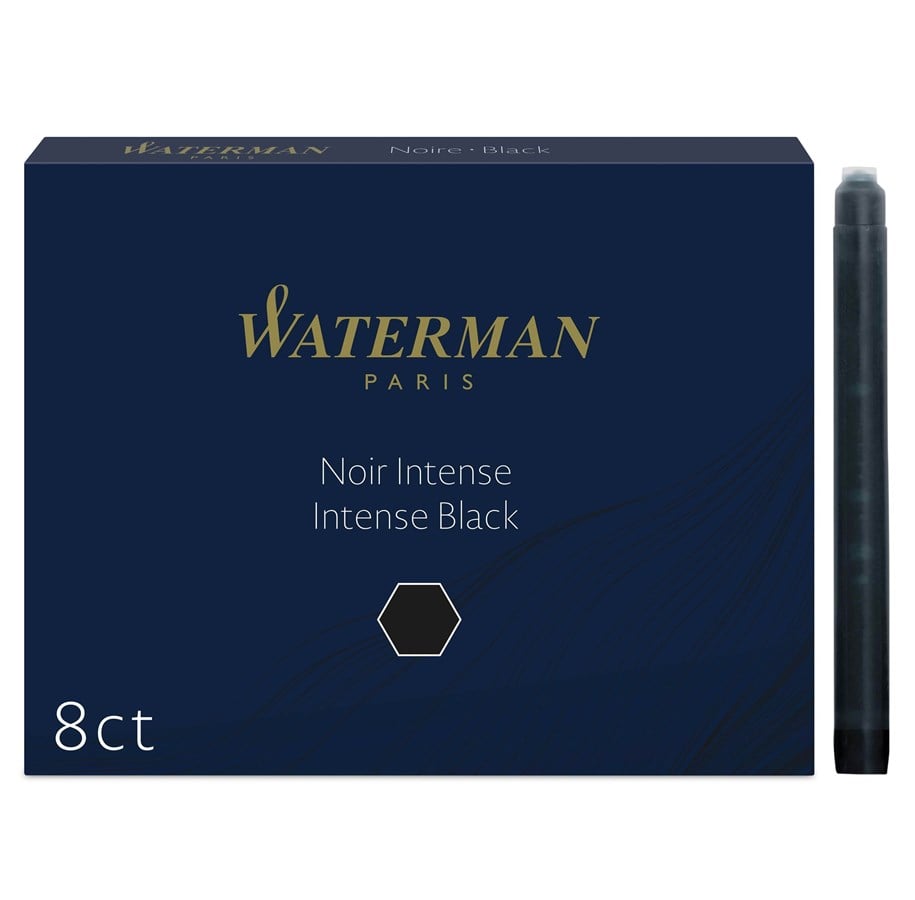 Utensilien zum Schreiben und Zeichnen - Waterman Füller-Tintenpatronen | Extra lang | Intense Black | 8 Stück - S0110850