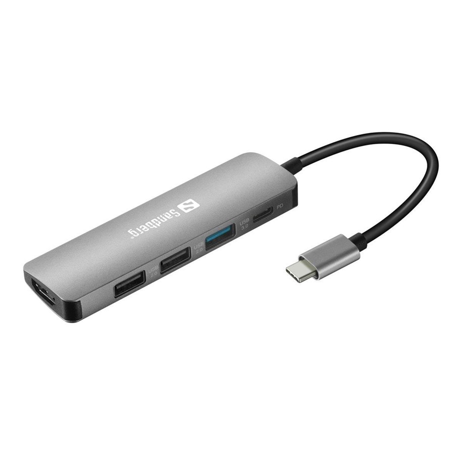 Dockingstationen - Sandberg USB-C Multiport Dock (with 100W PD) - 136-32