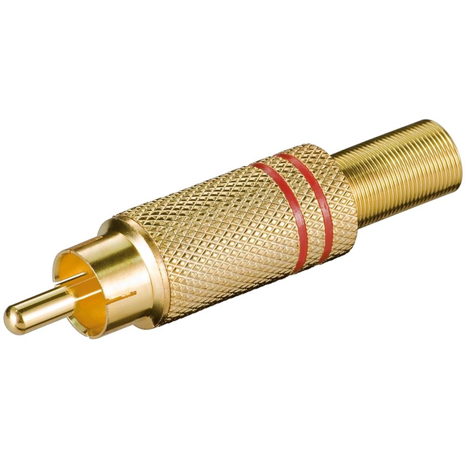 Audio Kabel - Pro RCA plug red - gold-plated with cable protector - 4040849112805