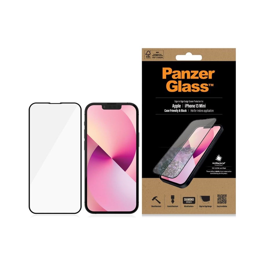 Handys - Schutzfolie - PanzerGlass Screen Protector Apple iPhone 13 Mini | Edge-to-Edge - PANZERPRO2744