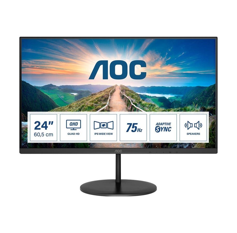 Monitor - 24" AOC Q24V4EA - 2560x1440 (QHD) - 75Hz - IPS - Q24V4EA