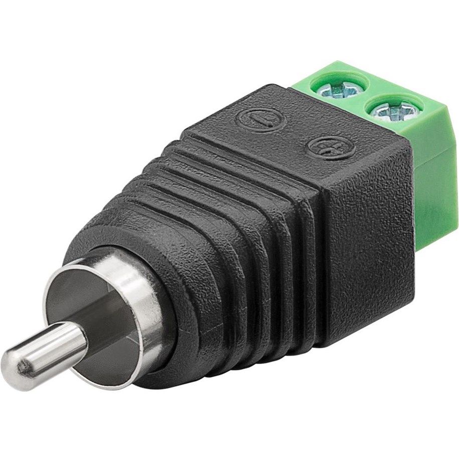 Display Kabel - Pro Terminal Block 2-pin > RCA male (10pcs) - 4040849767401