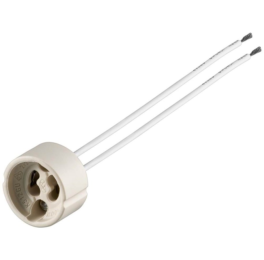 Zubehör (Halterungen, Steckdosen etc.) - Pro GU10 lamp holder / base / socket with twin cable - 4040849091346