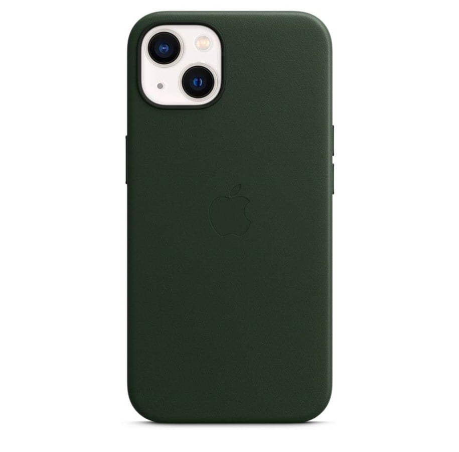 Handys - Cover & Cases - Apple iPhone 13 Leather Case with MagSafe - Sequoia Green *DEMO* - MM173ZM/A