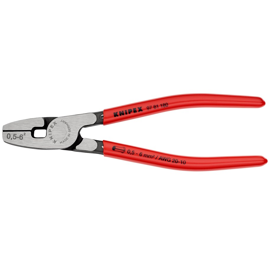Handwerkzeuge  - KNIPEX Crimpzange für Aderendhülsen, mit Fronteinführung - 97 81 180