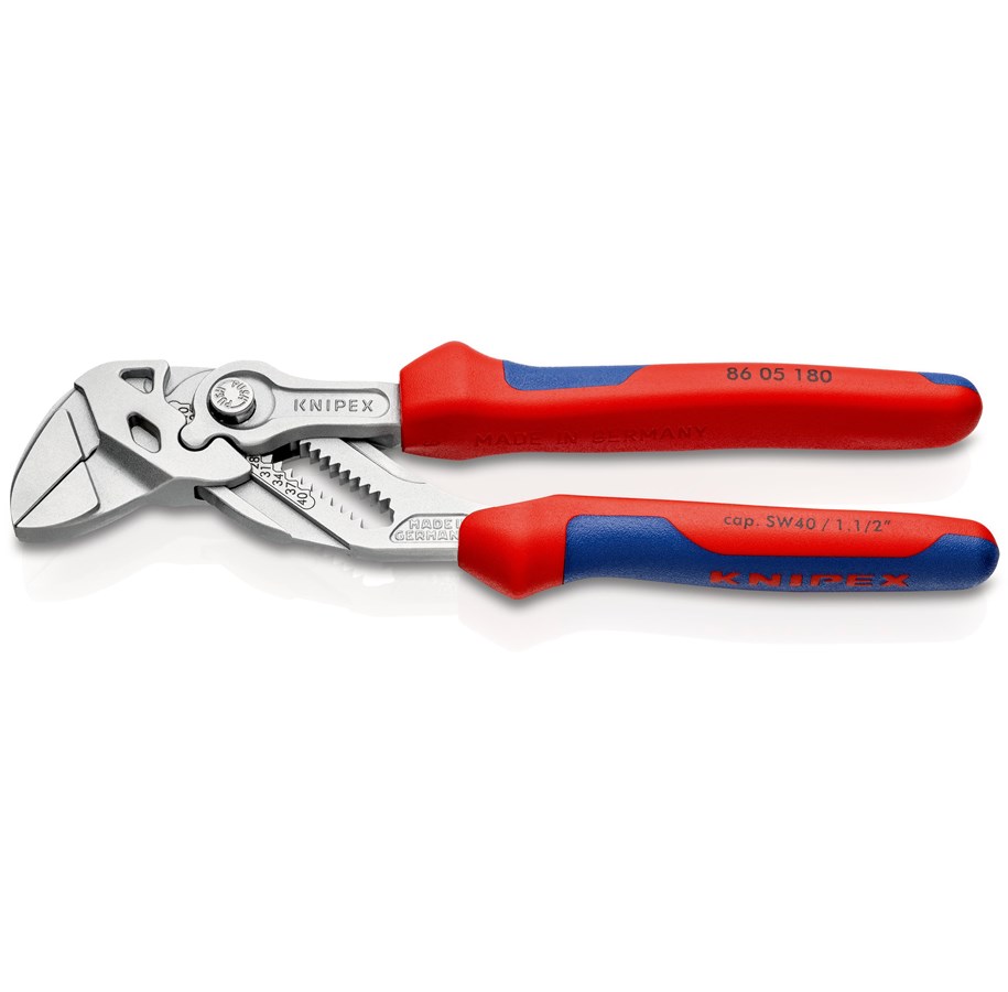 Werkzeuge für Sanitärarbeiten - KNIPEX Zangenschlüssel, Zange und Schraubenschlüssel in einem Werkzeug - 86 05 180 SB