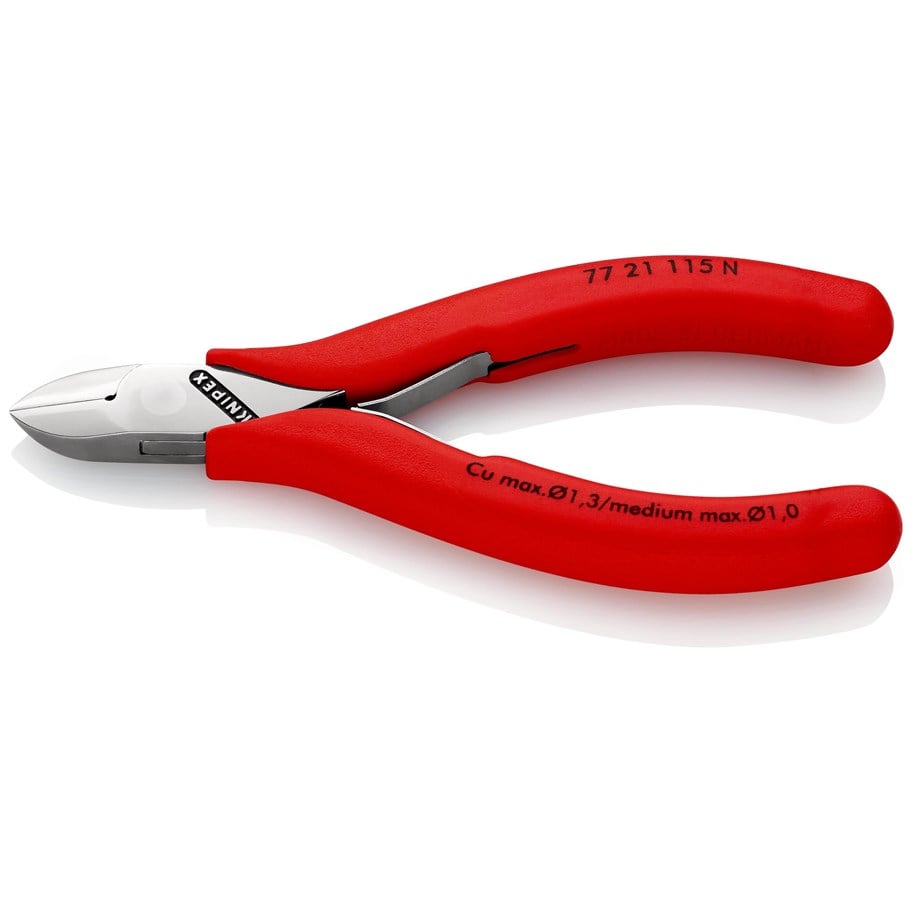 Handwerkzeuge  - KNIPEX Elektronik-Seitenschneider, mit durchgestecktem Gelenk - 77 21 115 N