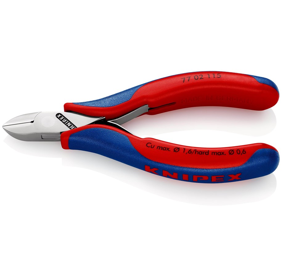 Handwerkzeuge  - KNIPEX Elektronik-Seitenschneider, mit durchgestecktem Gelenk - 77 02 115 SB