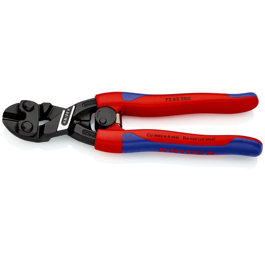 KNIPEX Kraft-Bündigschneider 200 Mm | Für Weichmetall & Kunststoff – Mit Gewinkeltem Kopf, Öffnungsfeder & Verriegelung