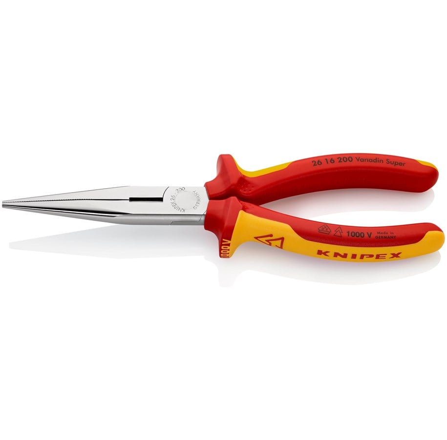Handwerkzeuge  - KNIPEX Flachrundzangen mit Schneide, (Storchschnabelzangen) - 26 16 200 SB