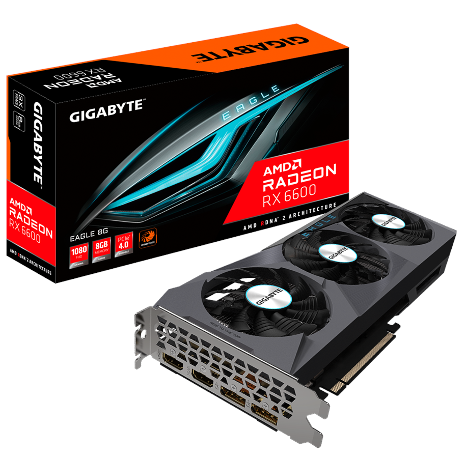 Grafikkarte - GIGABYTE Radeon RX 6600 EAGLE - 8GB GDDR6 RAM - Grafikkarte - GV-R66EAGLE-8GD
