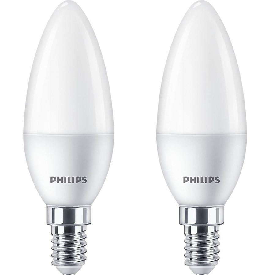 LED-Birnen - Philips LED-Lampe Candle 5W/827 (40W) Frosted 2-pack E14 - 929002977762