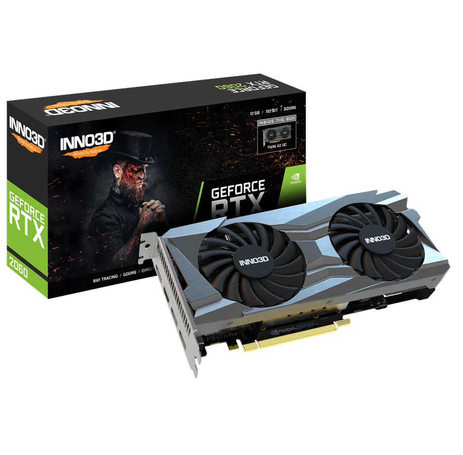 Grafikkarte - Inno3D GeForce RTX 2060 Twin X2 OC - 12GB GDDR6 RAM - Grafikkarte - N20602-12D6X-1713VA32R