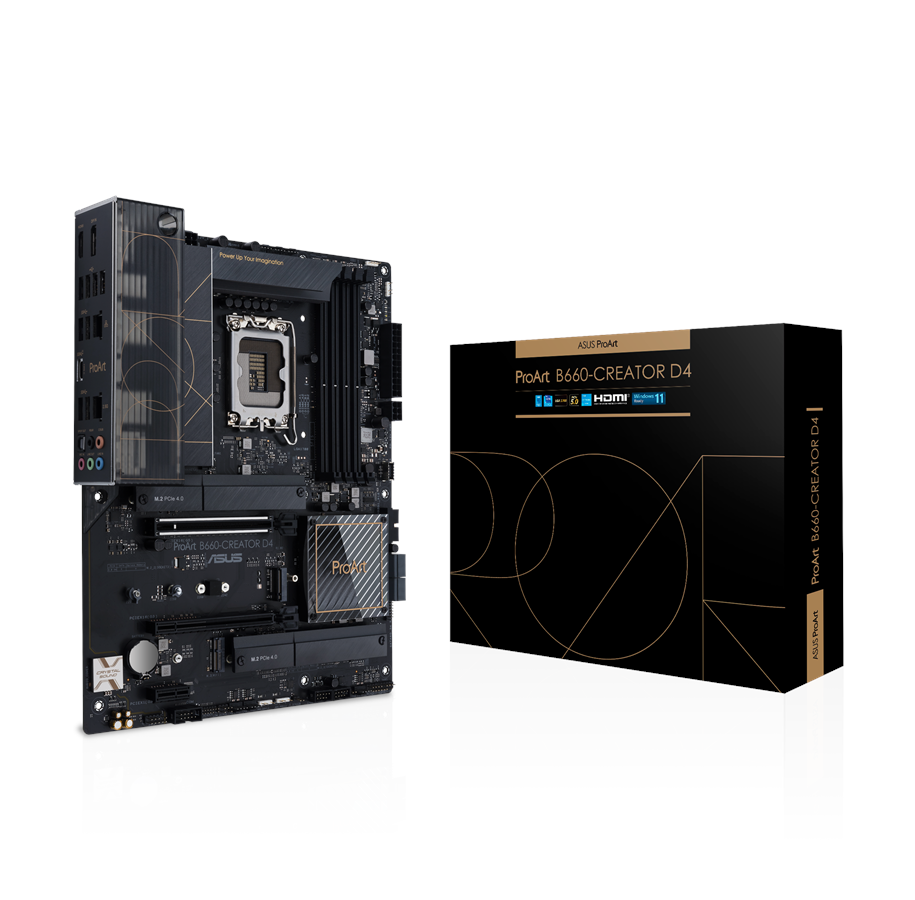 Mainboard - ASUS PROART B660-CREATOR D4 Mainboard - Intel B660 - Intel LGA1700 socket - DDR4 RAM - ATX - 90MB19F0-M0EAY0