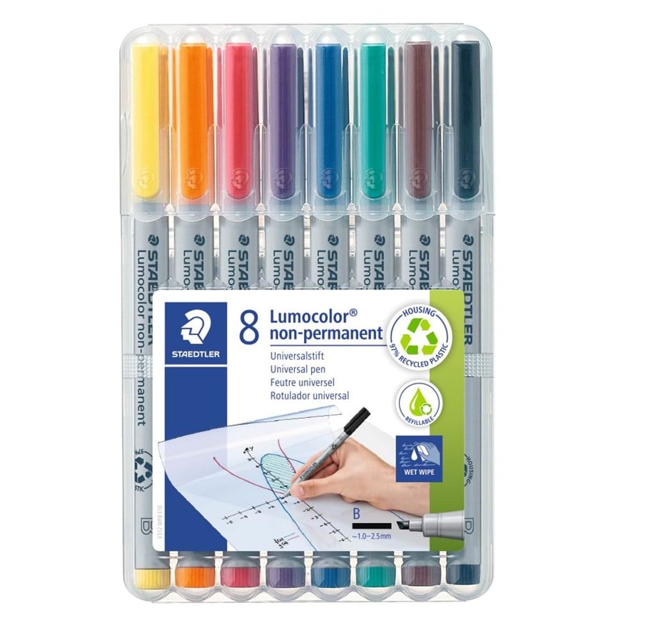 Utensilien zum Schreiben und Zeichnen - Staedtler Universal pen Lumocolor non-p B 8pc - 312 WP8