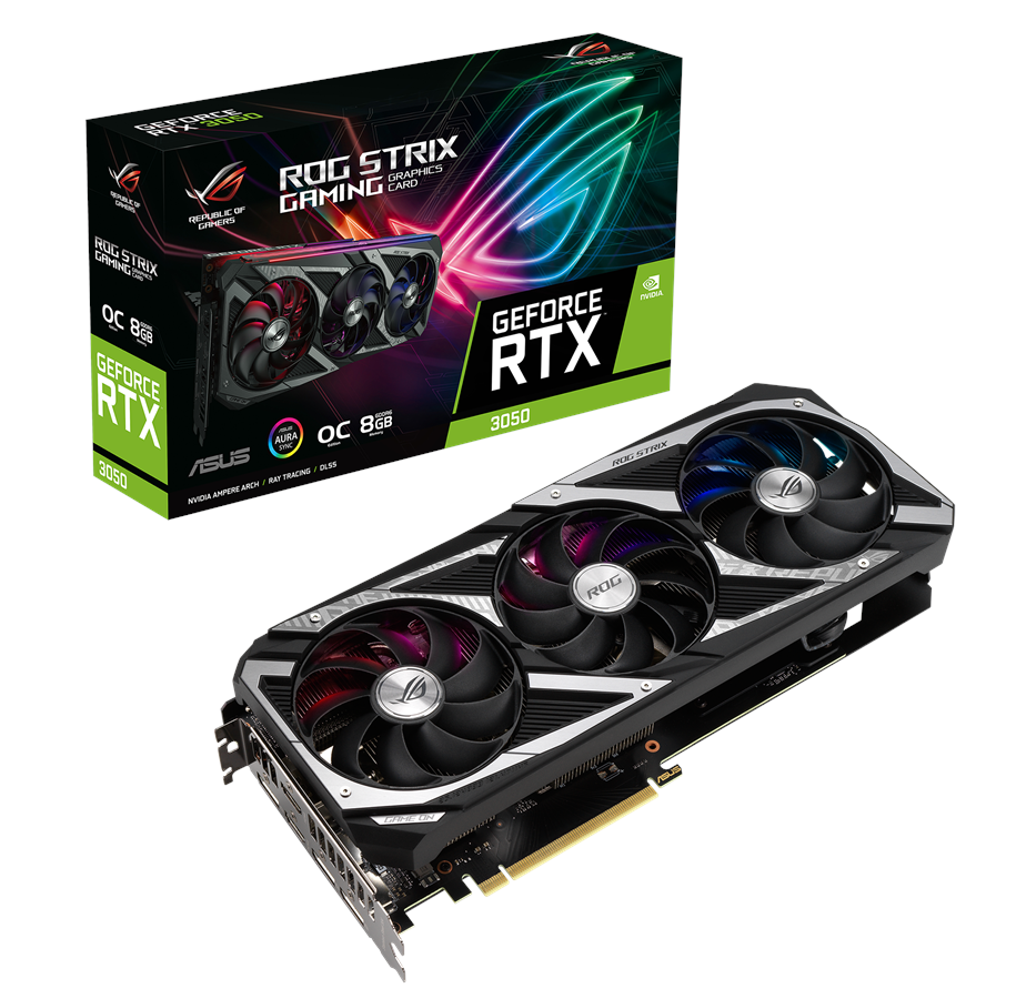 Grafikkarte - ASUS GeForce RTX 3050 ROG STRIX OC - 8GB GDDR6 RAM - Grafikkarte - 90YV0HI1-M0NA00