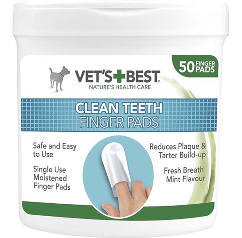 Hunde - Vets Best Clean Fingerpad for Dental Cleaning (50 Fingerpads) - H03606
