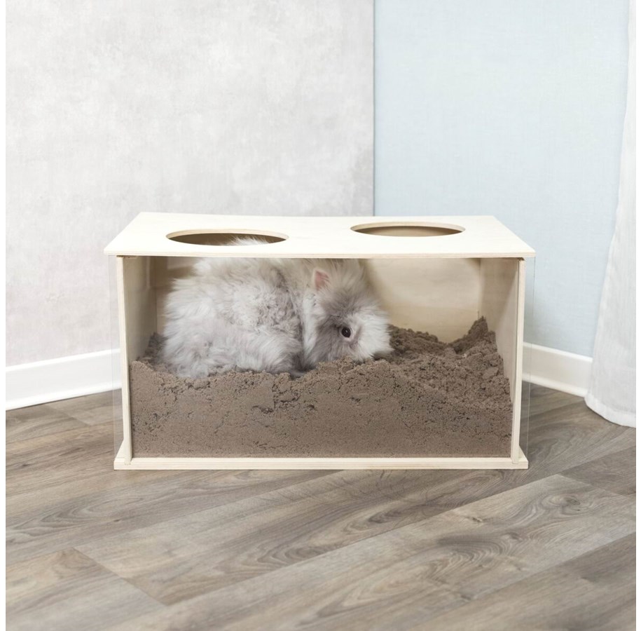 Nagetiere - Trixie Buddelkiste für Kaninchen mit Beobachtungsfenster 58x30x38cm - TX63003
