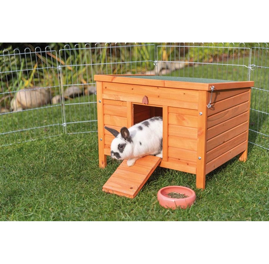 Nagetiere - Trixie Kleintierhaus aus lasiertem Kiefernholz 60x47x50cm geeignet für Kaninchen - TX62392