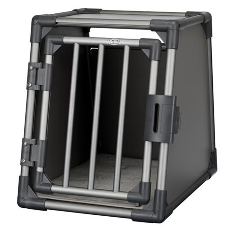 Hunde - Trixie Transport Box Aluminium Graphite for dogs Size: S 48x56x61cm *DEMO* - TX39335