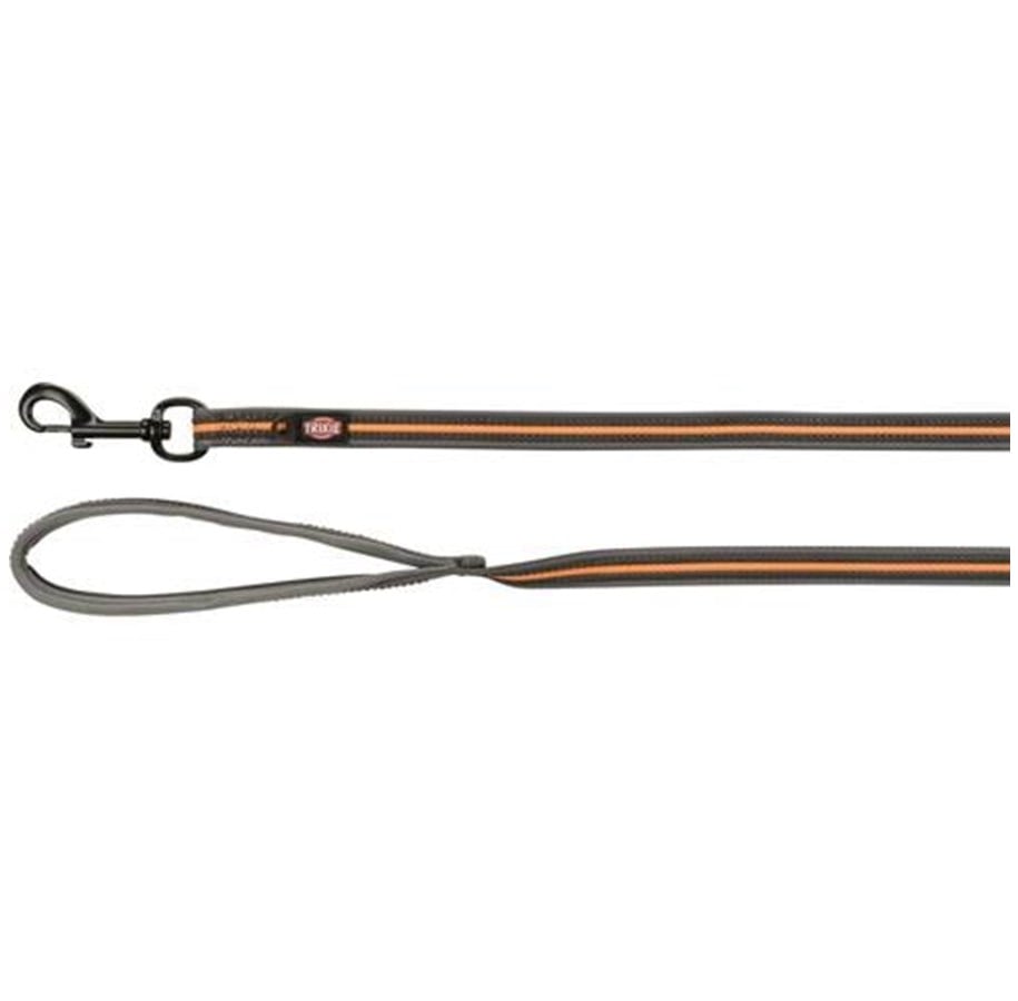 Hunde - Trixie Fusion tracking leash rubberised M–XL: 15 m/17 mm graphite/papaya - TX207553