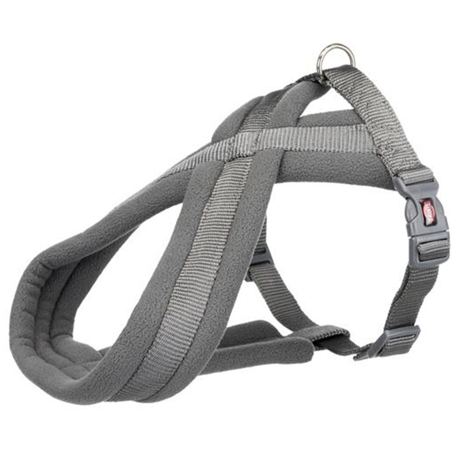 Hunde - Trixie Premium touring harness M: 45–80 cm/25 mm graphite - TX203916