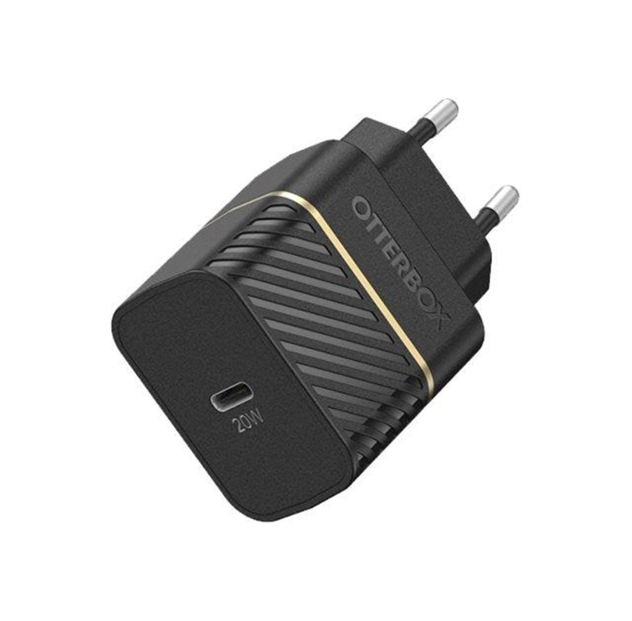 Handys - Adapter und Ladegeräte - OtterBox EU Wall Charger 20W - 1X USB-C 20W USB-PD + USB C-C Cable 1m Black - 78-80479