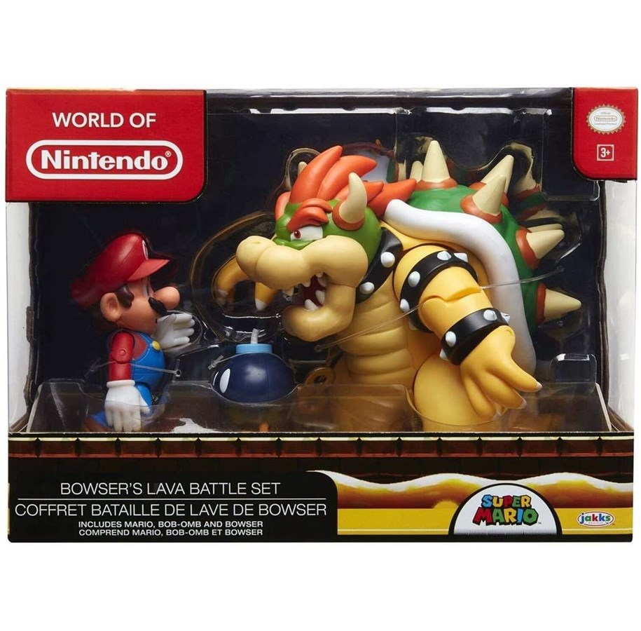 Spielsets - Jakks Super Mario 4 Inch Mario vs. Bowser Figure Set - 64512-4L