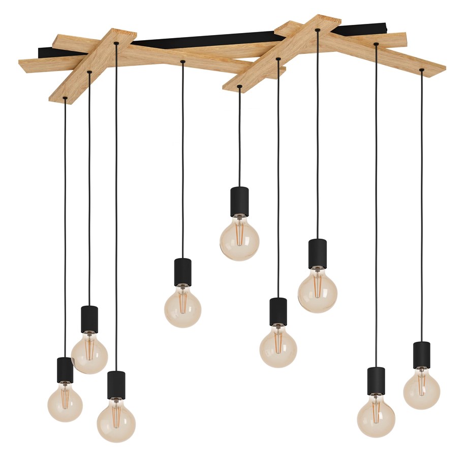 Lampen - EGLO MONMOUNT Hängeleuchte, schwarz, braun - 43641