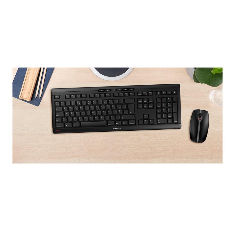 Tastaturen - Cherry STREAM DESKTOP - Tastatur & Maus Set - Englisch (UK) - Schwarz - JD-8500GB-2