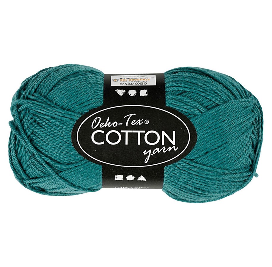 Garn & Zubehör - Creativ Company Cotton yarn Petrol 50gr 170m - 431010