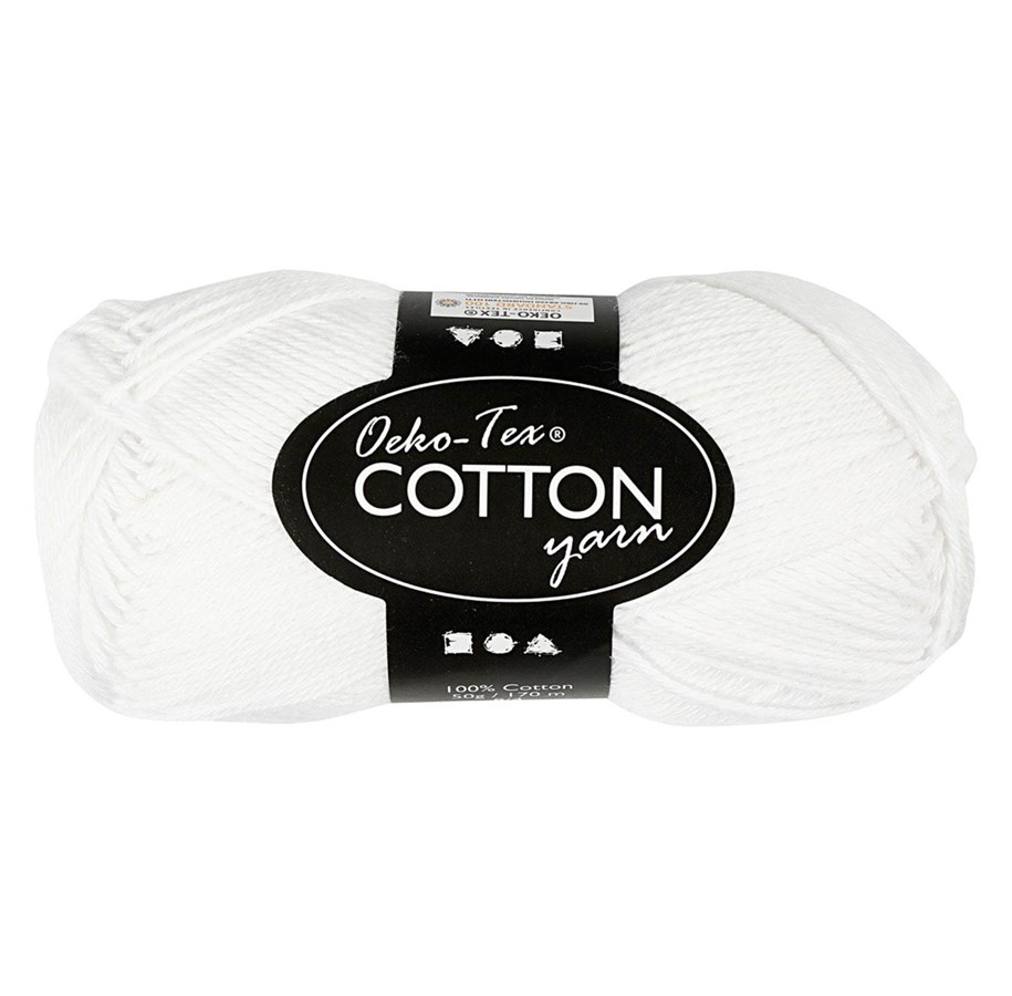 Garn & Zubehör - Creativ Company Cotton yarn White 50gr 170m - 431020
