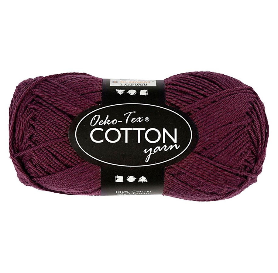 Garn & Zubehör - Creativ Company Cotton yarn Plum 50gr 170m - 431250