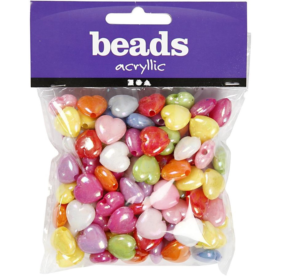 Kreativ-Spiele - Creativ Company Plastic Beads Heart 125ml - 697020