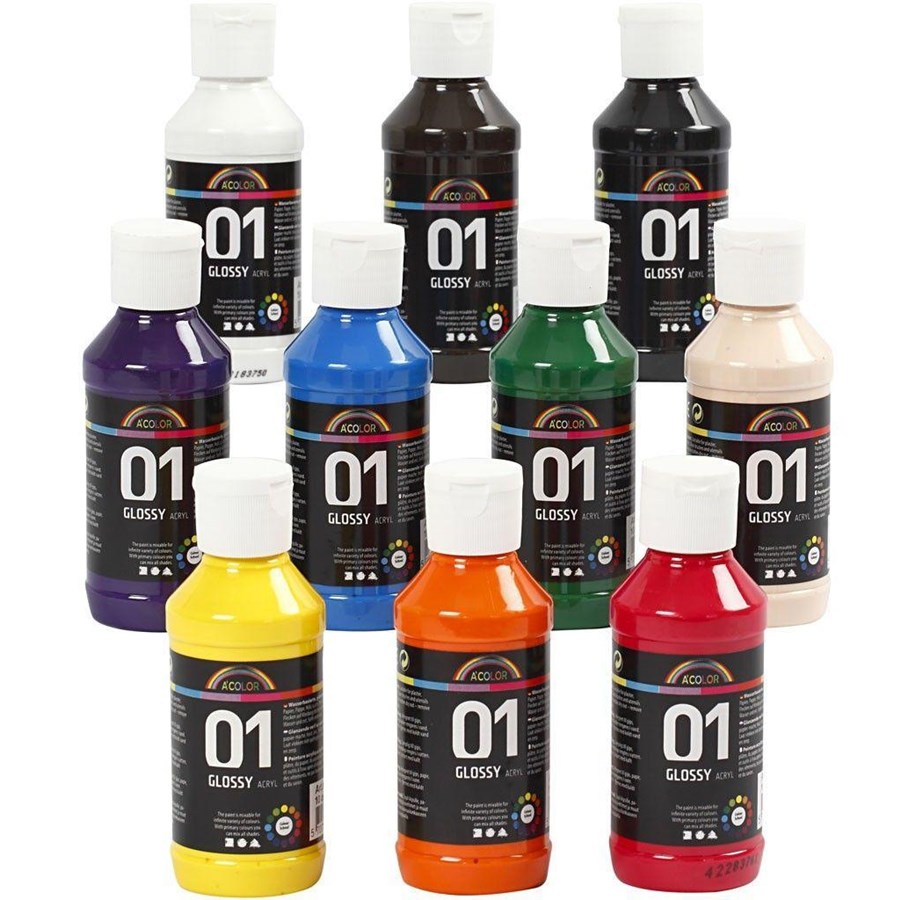 Hobby-Zubehör - Creativ Company A-Color - Acrylic Paint  - Glossy - 10 x 100 ml - 32001