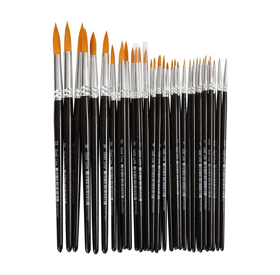 Hobby-Zubehör - Creativ Company Round brushes - 7 sizes 36st. - 10749