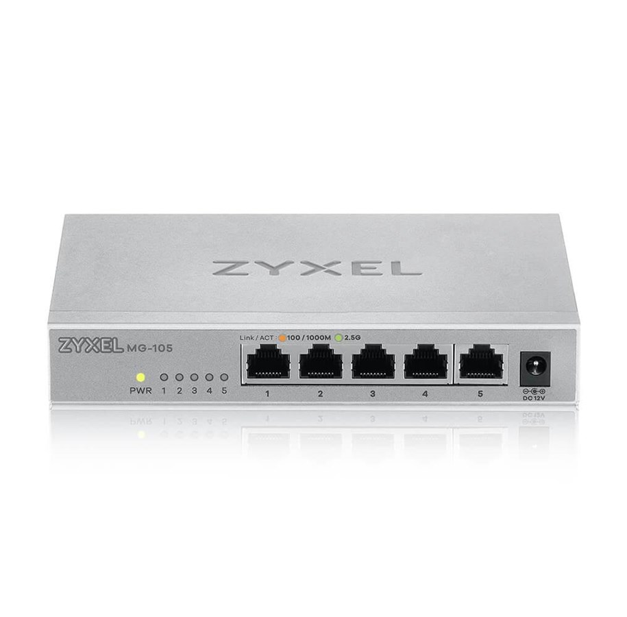 Switches - ZyXEL MG-105 5-Port 2.5GbE Unmanaged Switch - MG-105-ZZ0101F