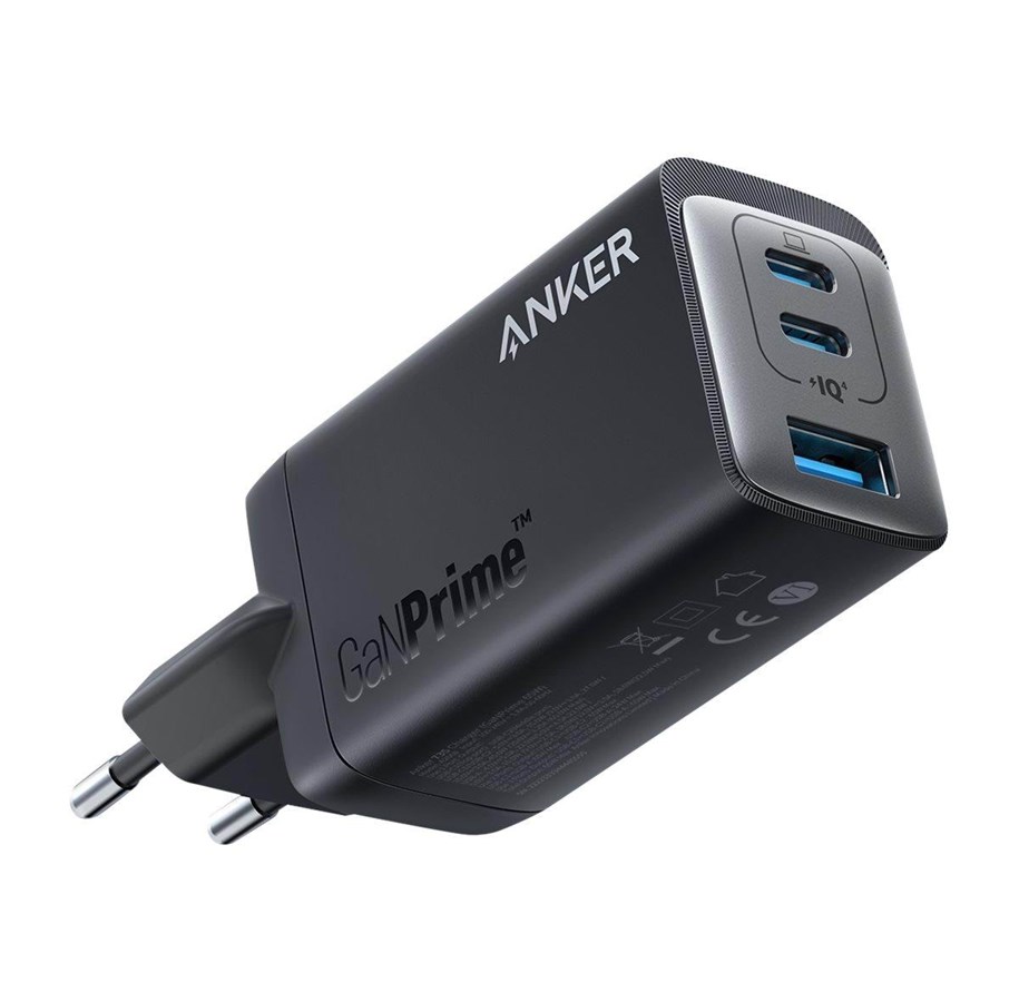 Handys - Adapter und Ladegeräte - Anker 735 Charger GaNPrime 65W 1x USB-A 2x USB-C Power Adapter - Black - A2668311