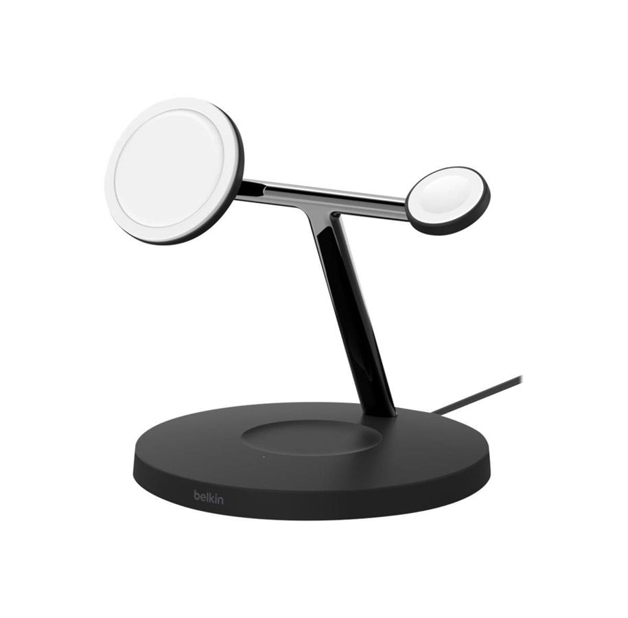 Handys - Adapter und Ladegeräte - Belkin BOOST CHARGE PRO wireless charging stand - with MagSafe - + AC power adapter - 15 Watt - WIZ017VFBK