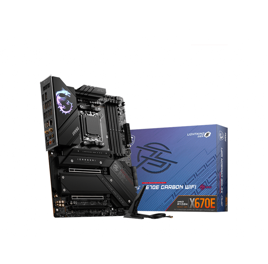 Mainboard - MSI MPG X670E CARBON WIFI Mainboard - AMD X670E - AMD AM5 - DDR5 RAM - ATX - MPG X670E CARBON WIFI