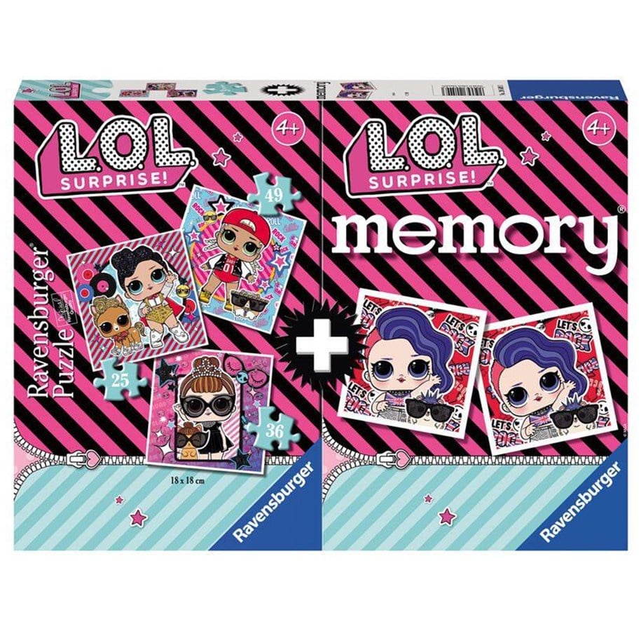 Puzzle - Ravensburger LOL Surprise Multipack - Memory & 3 Puzzles - 4005556205493