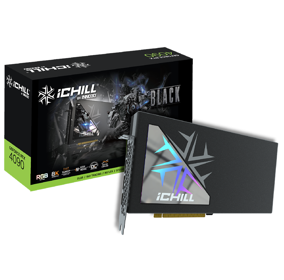 Grafikkarte - Inno3D GeForce RTX 4090 iCHILL Black - 24GB GDDR6X RAM - Grafikkarte - C4090-246XX-18330005