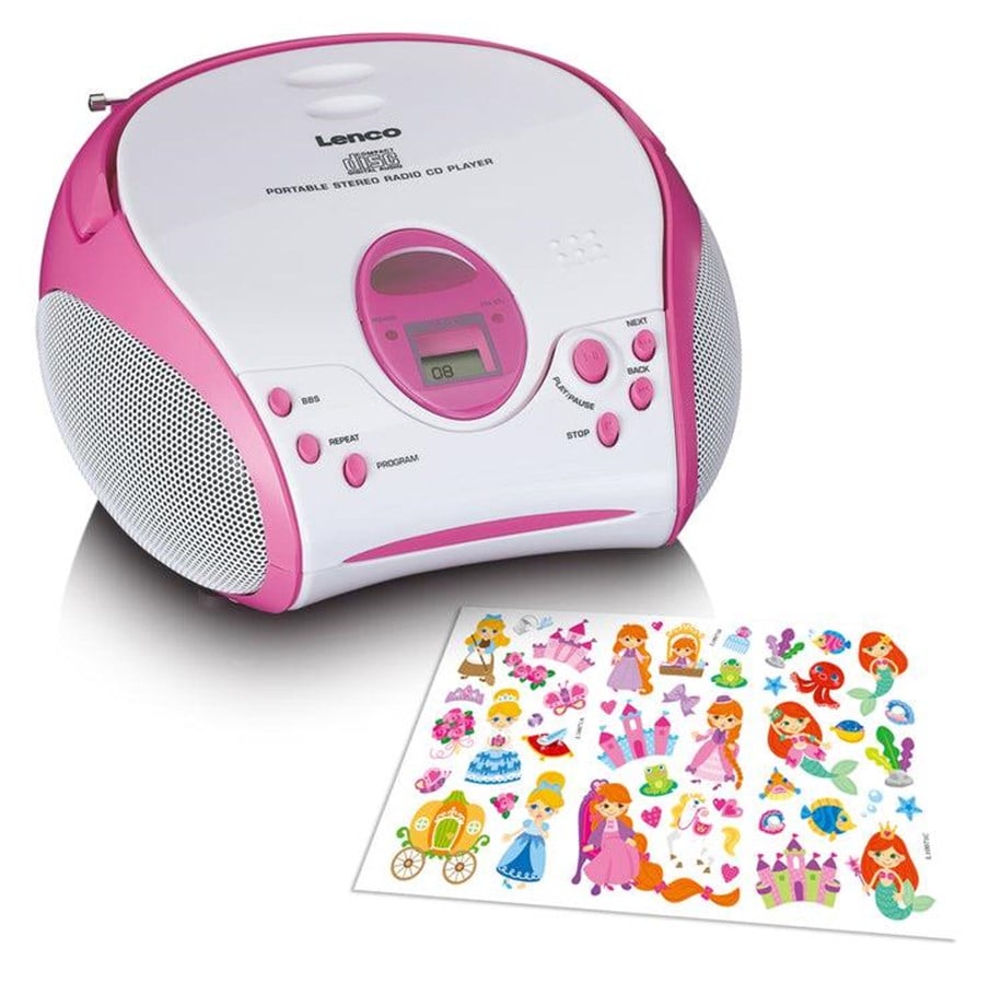 Micro & Mini-Systeme - Lenco SCD-24PK kids - Portable stereo FM radio with CD player - Pink - SCD-24KIDSPK