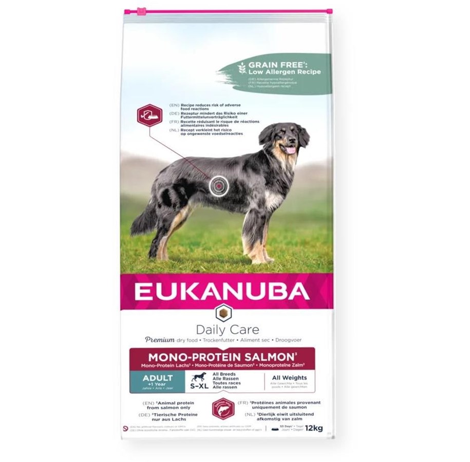 Hunde - Eukanuba Daily Care Mono-Protein Adult All Breed Salmon 12kg - EH701200