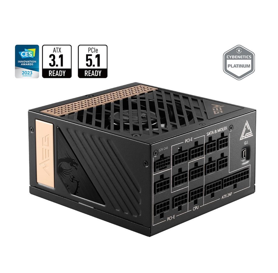 Netzteile - MSI MEG Ai1300P PCIE5 Netzteile - 1300 Watt - 120 mm - ATX 3.1 - 80 Plus Platinium - MEG Ai1300P PCIE5