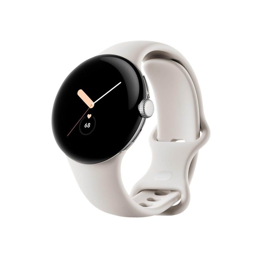 Smartwatches, Pulsuhren, Sportuhren & Schrittzähler - Google Pixel Watch - Polished Silver with Chalk Band *DEMO* - GA03182-DE