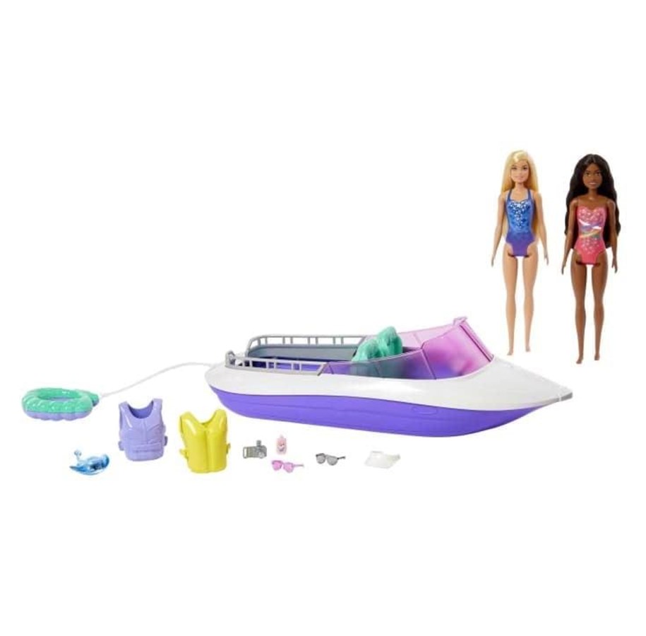 Puppen & Zubehör - Barbie Mermaid Power Dolls & Boat Playset - HHG60