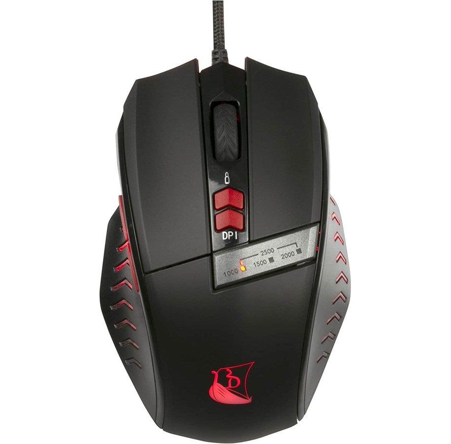 Maus - Konix Drakkar Souris Runemaster Gaming Mouse (Black/Red) - Gaming Maus (Schwarz mit rotem Licht) - 3328170270304