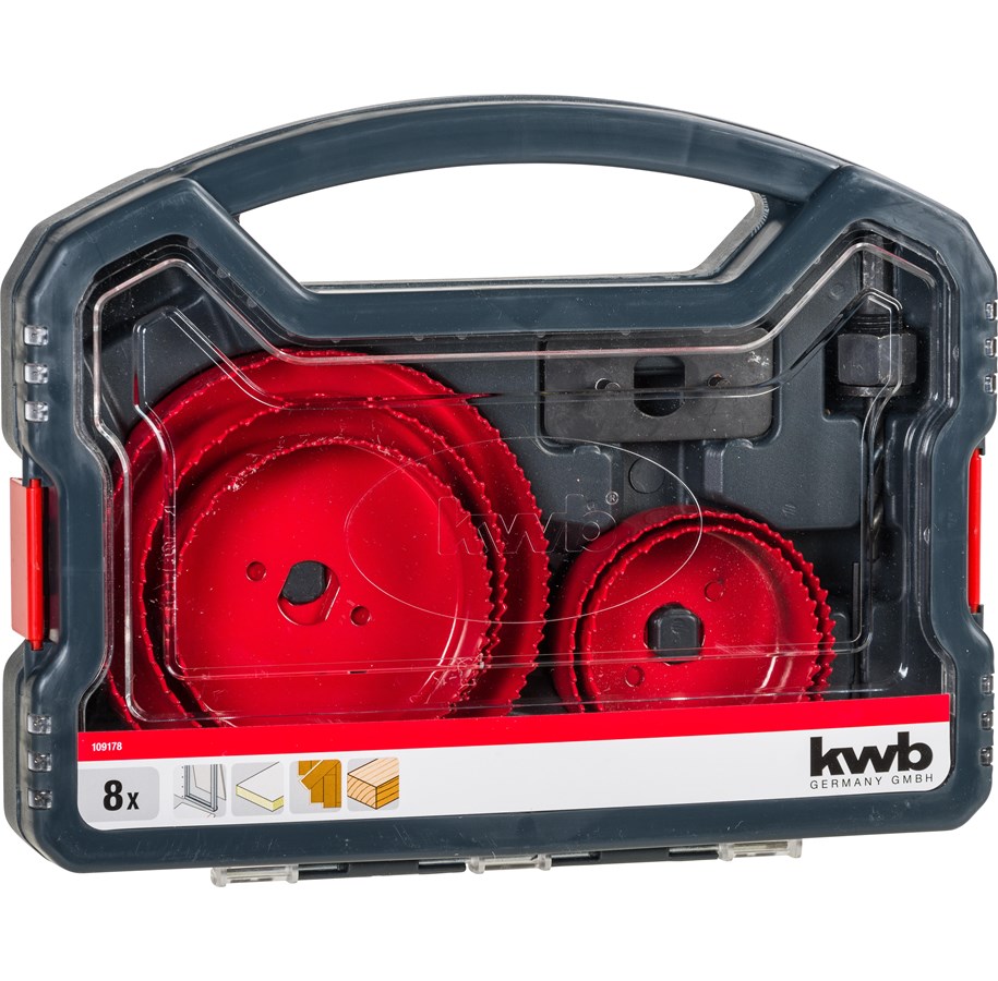 Haus & Garten - kwb hole saw set in case 68 76 89 102 127 mm 8 pieces - 49109178